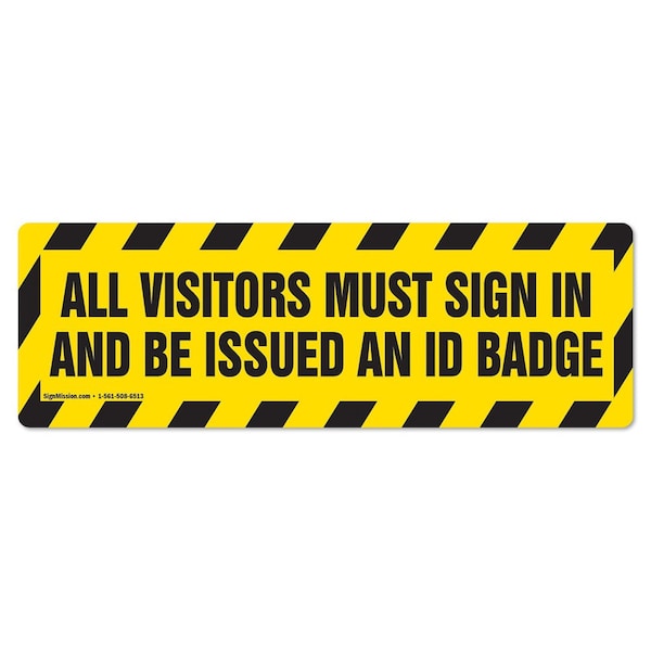 Signmission All Visitors Must Sign In 18in Non-Slip Floor Marker, 16" x 16", FD-R-16-99866 FD-R-16-99866 - main
